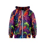 Colorful Floral Patterns, Abstract Floral Background Kids  Zipper Hoodie