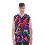 Colorful Floral Patterns, Abstract Floral Background Men s Basketball Tank Top