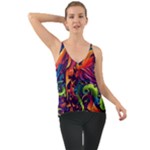 Colorful Floral Patterns, Abstract Floral Background Chiffon Cami