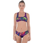 Colorful Floral Patterns, Abstract Floral Background Criss Cross Bikini Set