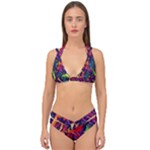 Colorful Floral Patterns, Abstract Floral Background Double Strap Halter Bikini Set