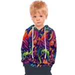 Colorful Floral Patterns, Abstract Floral Background Kids  Overhead Hoodie
