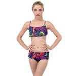 Colorful Floral Patterns, Abstract Floral Background Layered Top Bikini Set