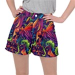 Colorful Floral Patterns, Abstract Floral Background Women s Ripstop Shorts