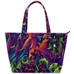 Colorful Floral Patterns, Abstract Floral Background Back Pocket Shoulder Bag 
