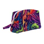 Colorful Floral Patterns, Abstract Floral Background Wristlet Pouch Bag (Medium)