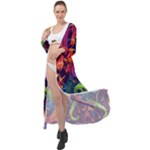 Colorful Floral Patterns, Abstract Floral Background Maxi Chiffon Beach Wrap