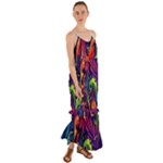 Colorful Floral Patterns, Abstract Floral Background Cami Maxi Ruffle Chiffon Dress