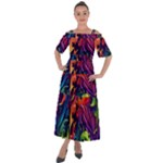 Colorful Floral Patterns, Abstract Floral Background Shoulder Straps Boho Maxi Dress 