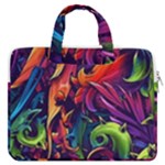 Colorful Floral Patterns, Abstract Floral Background MacBook Pro 13  Double Pocket Laptop Bag