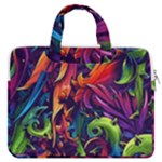 Colorful Floral Patterns, Abstract Floral Background MacBook Pro 16  Double Pocket Laptop Bag 
