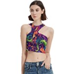 Colorful Floral Patterns, Abstract Floral Background Cut Out Top