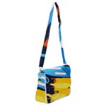 Colorful Paint Strokes Shoulder Bag with Back Zipper