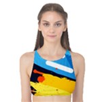 Colorful Paint Strokes Tank Bikini Top