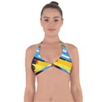 Colorful Paint Strokes Halter Neck Bikini Top
