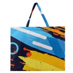 Colorful Paint Strokes Zipper Large Tote Bag