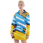 Colorful Paint Strokes Women s Long Sleeve Casual Dress