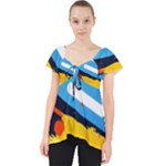 Colorful Paint Strokes Lace Front Dolly Top