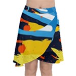 Colorful Paint Strokes Chiffon Wrap Front Skirt