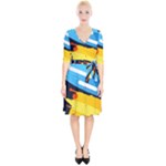Colorful Paint Strokes Wrap Up Cocktail Dress