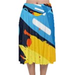 Colorful Paint Strokes Velvet Flared Midi Skirt
