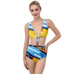Colorful Paint Strokes Tied Up Two Piece Swimsuit