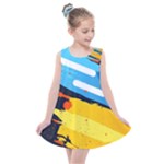 Colorful Paint Strokes Kids  Summer Dress