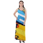 Colorful Paint Strokes Sleeveless Velour Maxi Dress