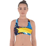 Colorful Paint Strokes Cross Back Hipster Bikini Top 