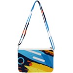 Colorful Paint Strokes Double Gusset Crossbody Bag