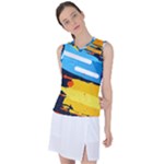 Colorful Paint Strokes Women s Sleeveless Sports Top