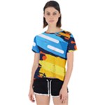 Colorful Paint Strokes Open Back Sport T-Shirt