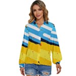 Colorful Paint Strokes Women s Long Sleeve Button Up Shirt