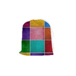 Colorful Squares, Abstract, Art, Background Drawstring Pouch (Small)