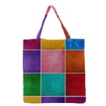 Colorful Squares, Abstract, Art, Background Grocery Tote Bag