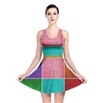 Colorful Squares, Abstract, Art, Background Reversible Skater Dress