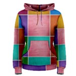 Colorful Squares, Abstract, Art, Background Women s Pullover Hoodie