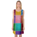 Colorful Squares, Abstract, Art, Background Sleeveless Satin Nightdress