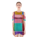 Colorful Squares, Abstract, Art, Background Shoulder Cutout One Piece Dress