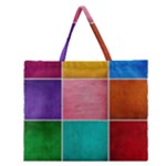 Colorful Squares, Abstract, Art, Background Zipper Large Tote Bag
