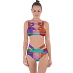 Colorful Squares, Abstract, Art, Background Bandaged Up Bikini Set 