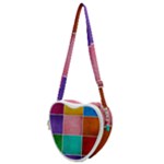 Colorful Squares, Abstract, Art, Background Heart Shoulder Bag