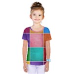 Colorful Squares, Abstract, Art, Background Kids  One Piece T-Shirt
