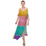 Colorful Squares, Abstract, Art, Background Maxi Chiffon Cover Up Dress