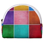 Colorful Squares, Abstract, Art, Background Horseshoe Style Canvas Pouch