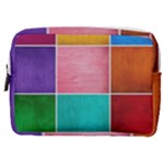 Colorful Squares, Abstract, Art, Background Make Up Pouch (Medium)