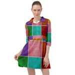 Colorful Squares, Abstract, Art, Background Mini Skater Shirt Dress