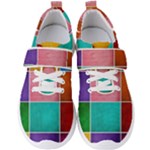 Colorful Squares, Abstract, Art, Background Men s Velcro Strap Shoes