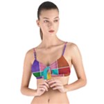 Colorful Squares, Abstract, Art, Background Tie Up Cut Bikini Top