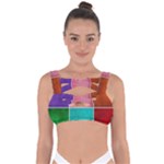 Colorful Squares, Abstract, Art, Background Bandaged Up Bikini Top